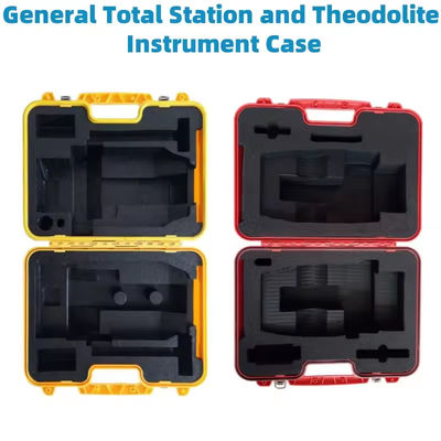 Hard RED e giallo Total Station e Theodolite Cassa Cayyring in plastica Scatola di strumenti compatibile con la maggior parte dei marchi