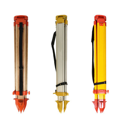 Treppiede in legno massello in lega di alluminio con livella a bolla, strumento per rilievi topografici, supporto telescopico antiurto